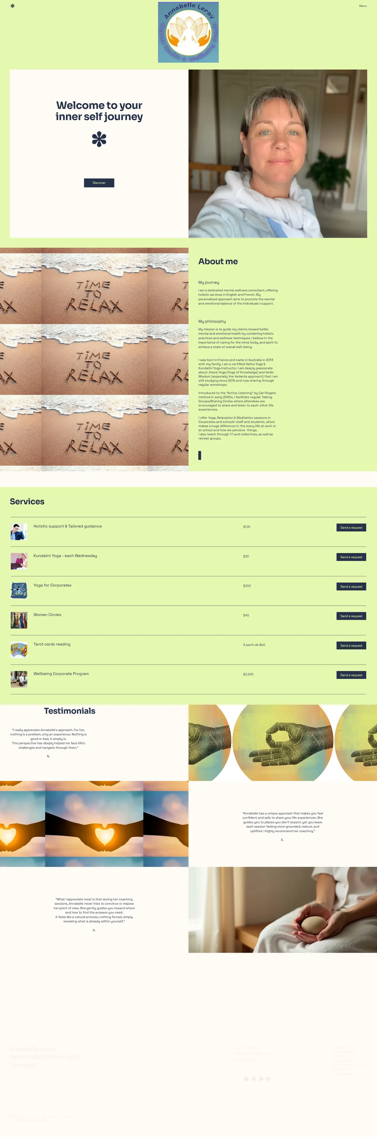 Annabelle Leray website before the rebuild