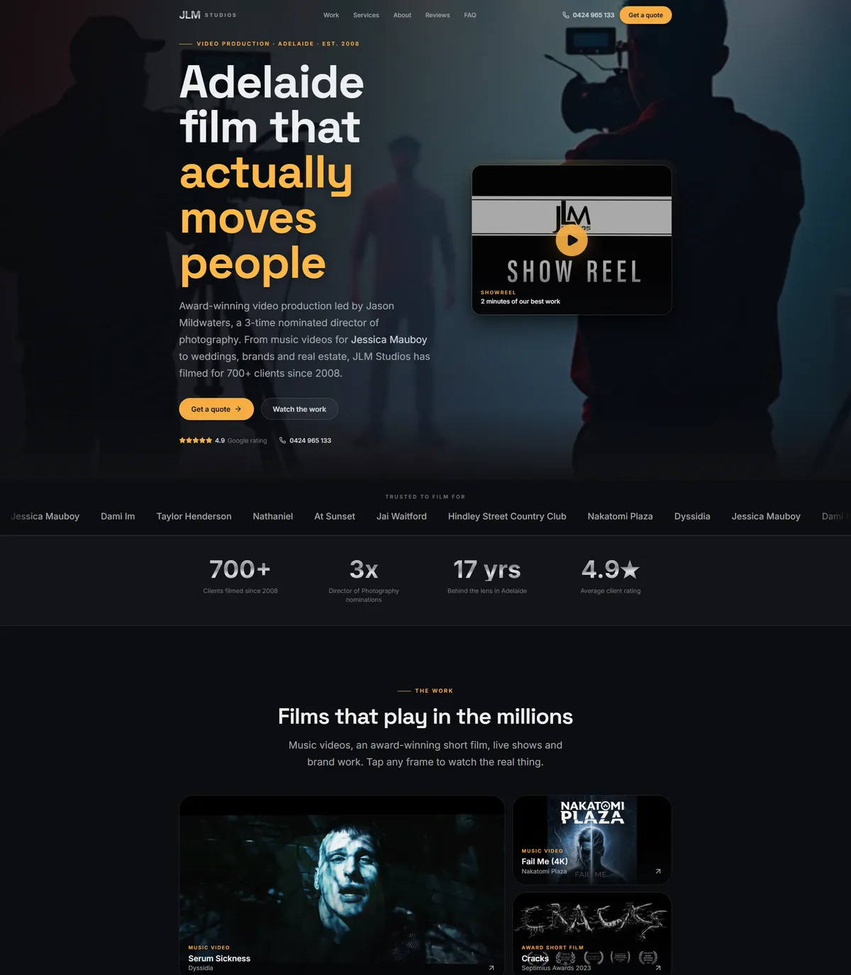 JLM Studios new SEO website after the rebuild