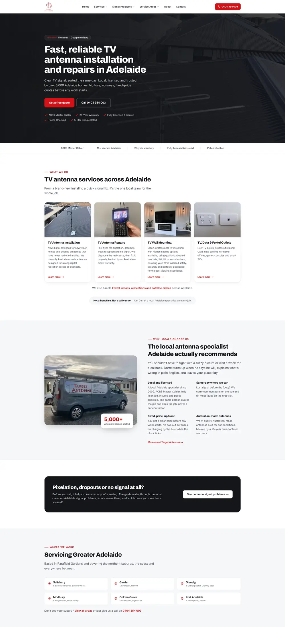 Target Antennas new SEO website after the rebuild