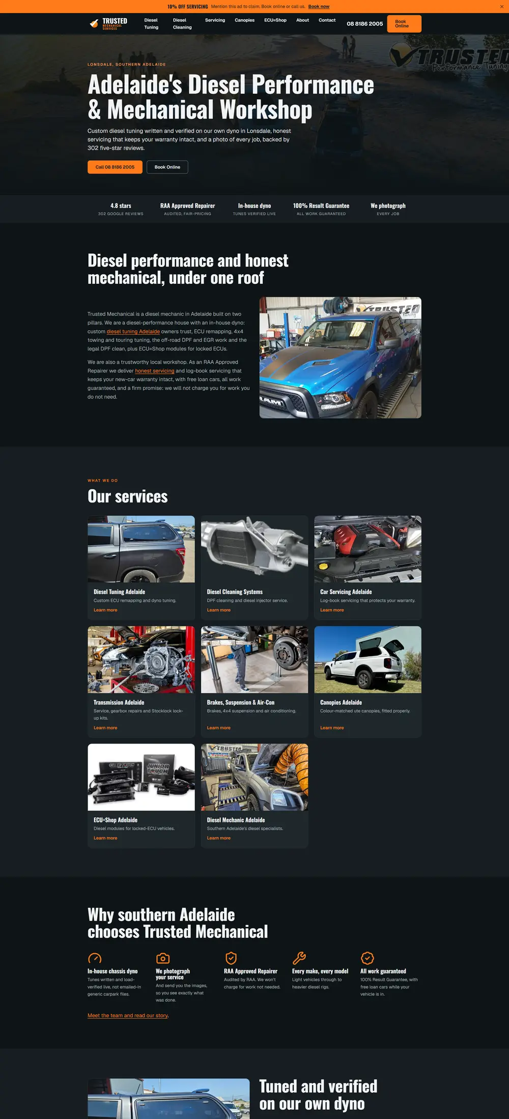 Trusted Mechanical new SEO website after the rebuild