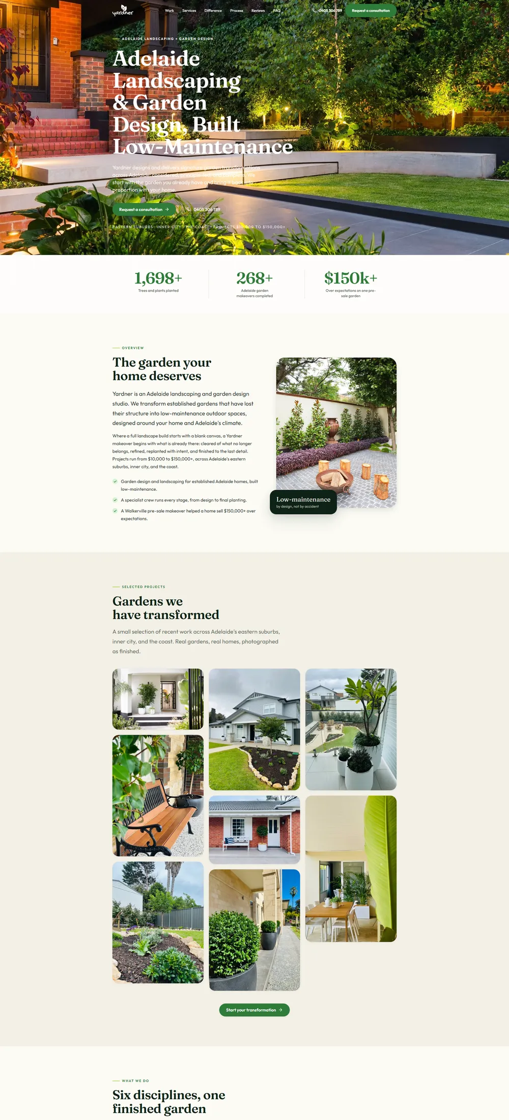 Yardner new SEO homepage after the rebuild